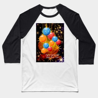 Bright christmas on black background Baseball T-Shirt